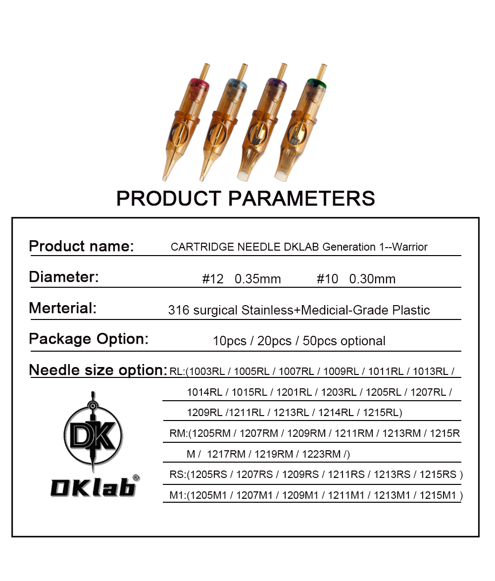 50pcs Pack DKLAB Warrior Tattoo Cartridge Needles,Mix Size Multi Tattoo